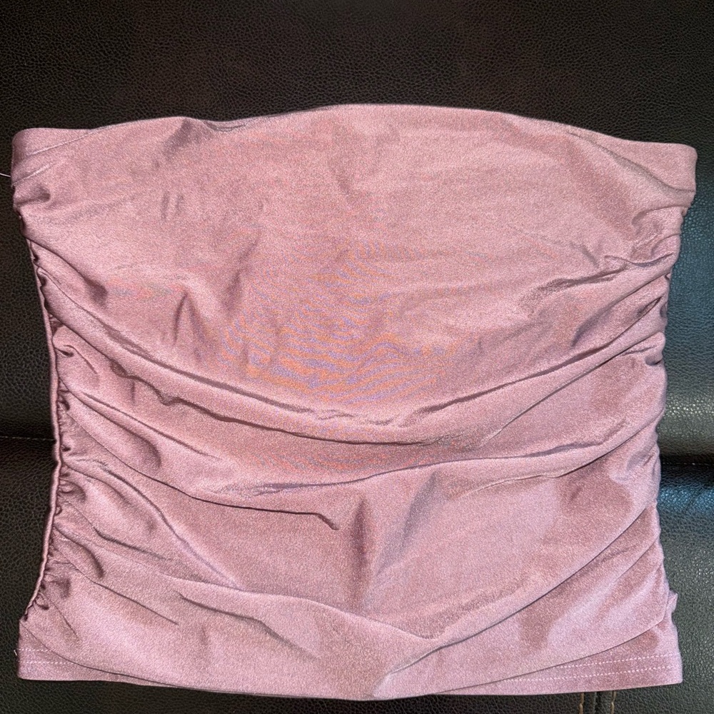 Edikted Dusty Mauve Strapless Top